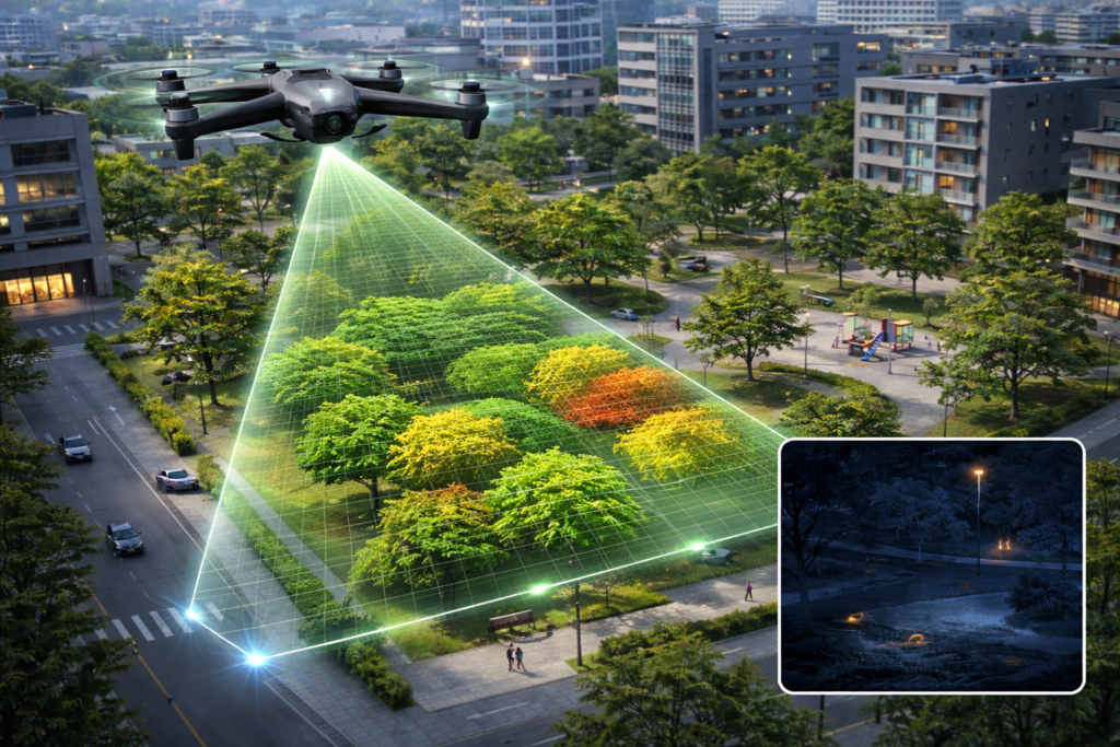 高精度ドローンによる三つの観測視点で施設管理判断を支援