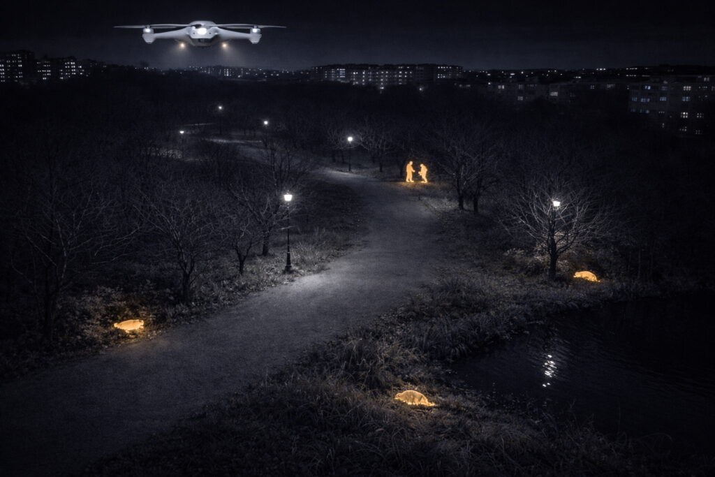 夜間環境の熱分布把握による利用状況・生物活動の広域調査